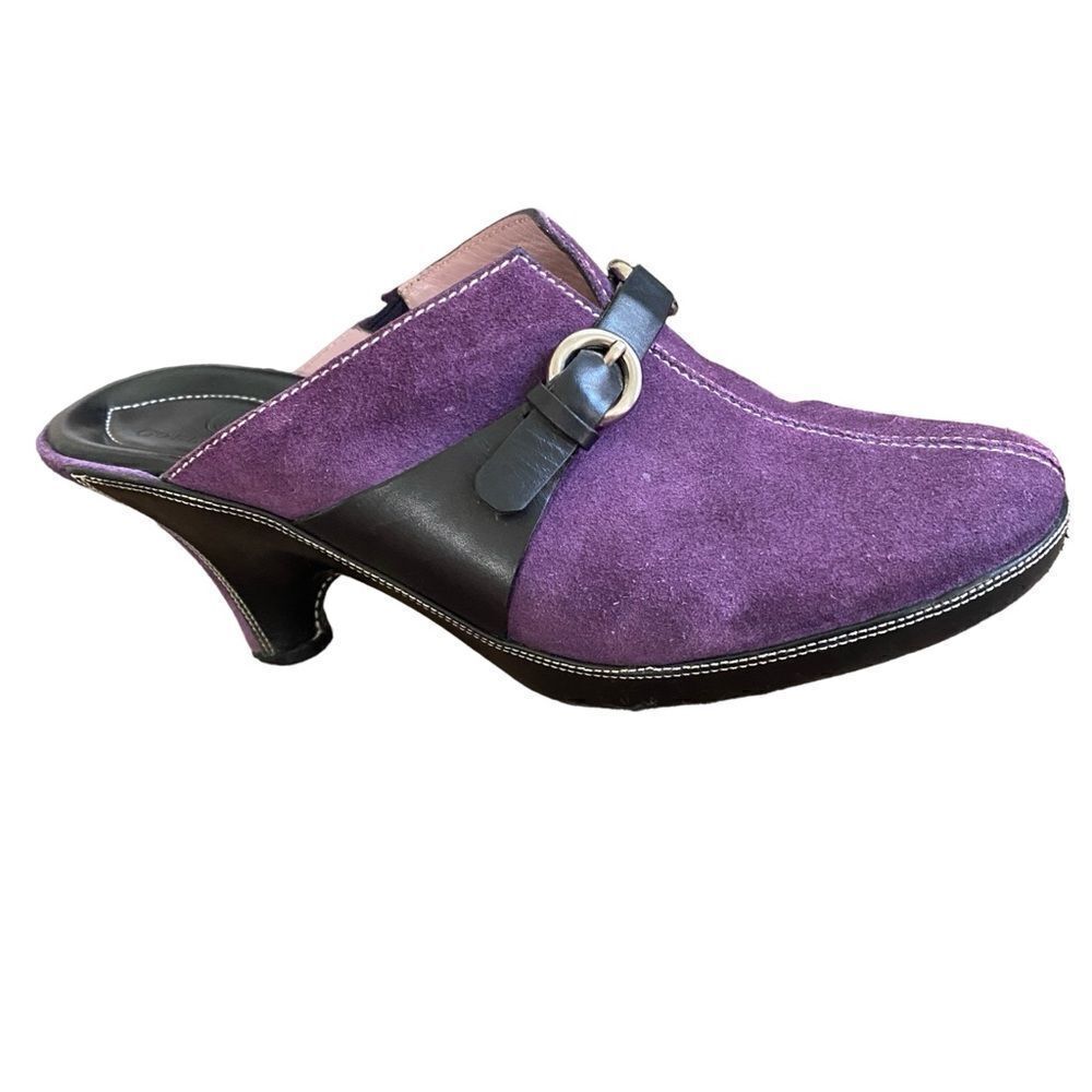 Women's Cole Haan Purple Suede Clogs Mules Size 7.5B